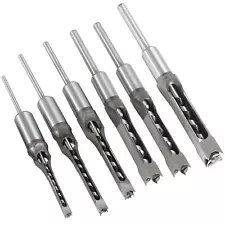 findmall 6Pcs Square Hole Drill Bit HSS Square Hole Saw Mortise Chisel Drill Bit