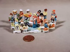 15 Fairy Tale Porcelain Miniatures French Feves Alice Peter Puss n' Boots & More