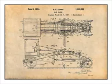 1929 Adams Road Grader Patent Print Art Drawing Poster