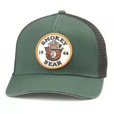 AMERICAN NEEDLE Smokey The Bear Valin Snapback Baseball Hat, Black/Bottle (42960