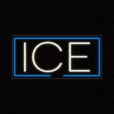 ICE Neon Sign for Retail Displays | LED Flex Neon | 24"W x 10"H x 1"D