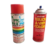 Plasti-kote 1588 Candy Apple Red Orr-lac Bright Orange 912 spray paint Cans