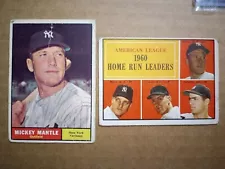 1961 Topps Mickey Mantle 100%AUTHENTIC 2 CARDS!