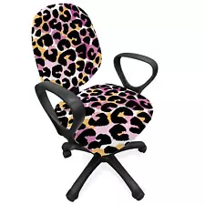 Ambesonne Leopard Print Office Chair Slipcover, Abstract Wild Exotic Animal Skin