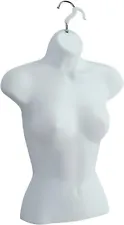 Molded Woman's Shirt Torso Form Fits 5 to 10 Hanging Female Mannequin White