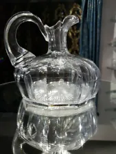 Ships Decanter whiskey bottle, American Brilliant period cut glass crystal flute