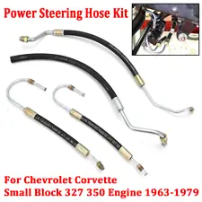 Power Steering Hose Kit For Chevrolet Corvette Small Block 327 350 Engine 63-79