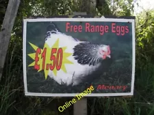 Photo 6x4 Sign, Free Range Eggs for sale Ballygawley/H6258 Pictured here c2014