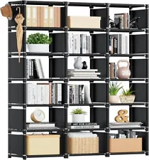 Bookshelf, 18 Cube Storage Organizer, Extra Large Book Shelf Organizer Bookcase