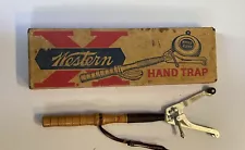 Vintage Winchester Western X White Flyer Hand Trap With Original Box Clay Pigeon