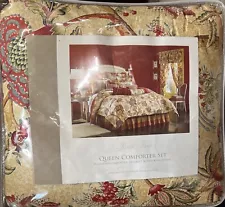 Rose Tree Shenandoah Queen Comforter Set 3 Throw Pillows 4 Matching Drape Panels