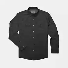 Poncho Button Down Shirt Men's XL Regular Fit In Black Smoke MSRP $90