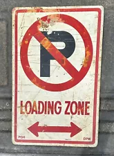 Vintage Pittsburgh Public Works Department No Parking Loading Zone Street Sign