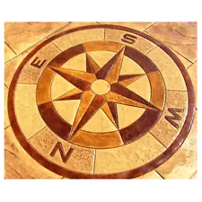 Polyurethane Mat Stamp COMPASS | Texturing Concrete Cement Imprint Stamping