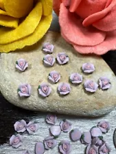 Porcelain Flowers Lot Embellishment Flatback 9mm Purple 30 pcs DIY Craft Making