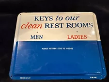 Gulf Oil Keys to our clean rest Rooms Porcelain Sign form RO – 69