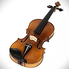 Hand Carved Spruce Top Solid Wood Violin Fiddle Full-Size 4/4 with Case & 2 Bows