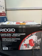 RIDGID 57043 Drain Cleaner Power Spin Snake Self Feed 25 Ft. Cable Pre Owned