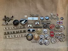 Vintage Car EMBLEMS BADGES LOT foreign automobile MG JAGUAR BMW TRIUMPH GT Honda