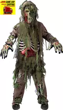 Swamp Deluxe Skeleton Living Dead Zombie Costume for Halloween Kids Monster Role