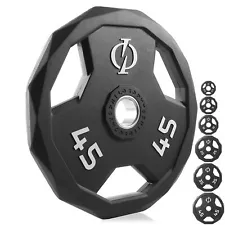 Set of 2 Rubber Coated Olympic Grip Weight Plates - 2-in Olympic Plates Black