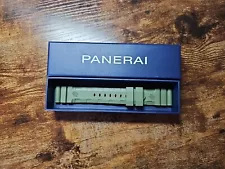 Panerai Watch 24mm Green OEM Accordeon Rubber Dive Strap for 22mm Tang Buckle