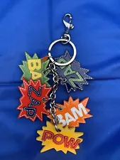 Rare Coach Keychain Charm Fob Rare Comic Book Batman Sound Effects Bam/Zap/Pow