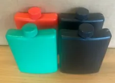 4 Pack - Multi Color - Plastic Alcohol Flask - Free Shipping