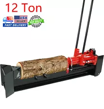 12 Ton Manual Hydraulic Wood Log Capacity Splitter Firewood With Built-In Wheel