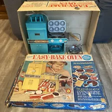 Vintage 1964 Kenner Easy Bake Oven Turquoise W/Accessories & Original Box-Works!