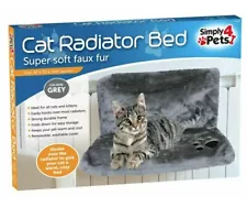 Cat Kitten Hanging Radiator Pet Bed Warm Fleece Basket Cradle Hammock Plush GREY