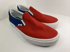 VANS Primary Color Block Slip On Mens US 11 Red Blue Yellow