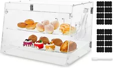 Bakery Display Case Pastry Deli Cake Show Case 2Tray Acrylic Bakery Display Case