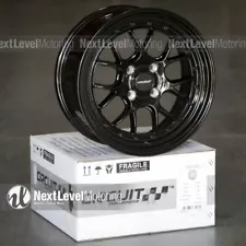 Circuit CP27 15x7 4-100 +35 Full Gloss Black Wheels Fits Acura Integra DC2 GSR