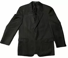 Donald Trump Luxury Separates 100% Wool Black Pin Stripe Mens Suit Coat Large