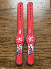 Chuck E Cheese Rubber Rechargeable Star Bracelet Wrist Bands Play Band 2 Red