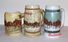 ðº1980 1981 1982 Budweiser Holiday Series Steins Budweiser stein all mintðº