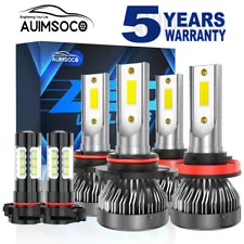 For GMC Sierra 2500 HD SLT 6.0L 6.6L 2007-2020 LED Headlight Fog Light Bulbs CSP