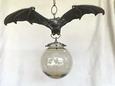 FABULOUS! #100 BAT CHANDELIER Bronze Gothic w/Globe! My most popular model!