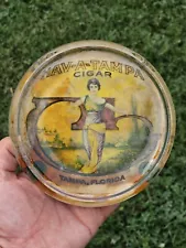 Vtg HAV-A-TAMPA Cigar Glass Florida Advertising Change Receiver Ashtray Brunhoff