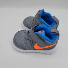 Nike Flex Experience Sneakers Gray Orange Swoosh Toddler Sz 2C Shoes