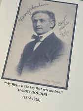 Harry Houdini Tribute #1, Tribute piece with quote, highly collectible!