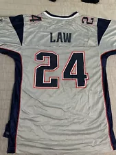 Ty Law New England Patriots Silver Jersey SIZE MEDIUM