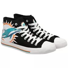 Miami Dolphins NFL Men's High Top Big Logo Canvas Shoes FREE SHIP