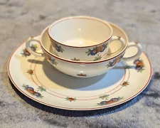 New ListingLot Of 3 1915, 1916 Antique, O.P.Co Syracuse China, Cup, Plate, Cream Soup Bowl