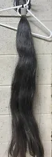 EXC Natural Black 3/4 LB 100% Real Horsehair Horse Tail Extension, 38" Long
