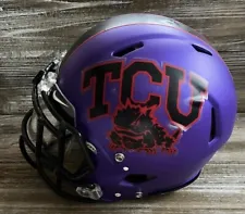 Riddell TCU Horned Frogs Football Helmet Alternate Purple Team Issued Worn Rare