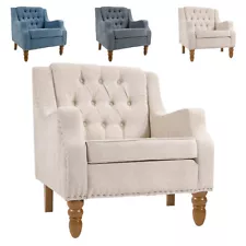 Vintage Accent Chair Living Room Chair With Button-tufted Back For Living Room