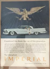 1958 CHRYSLER IMPERIAL Baby Blue Classic Car Photo AD