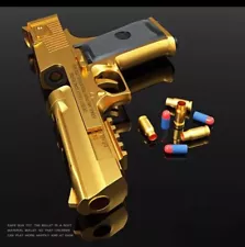 Toy Pistol Gun Gold Desert Eagle Shell Ejecting